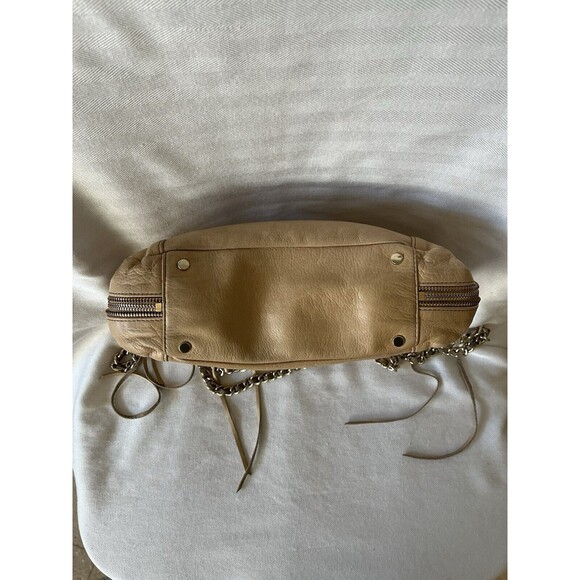 Rebecca Minkoff Leather Crossbody Shoulder Bag Gold Chain Strap Zipper Expander - Picture 8 of 12